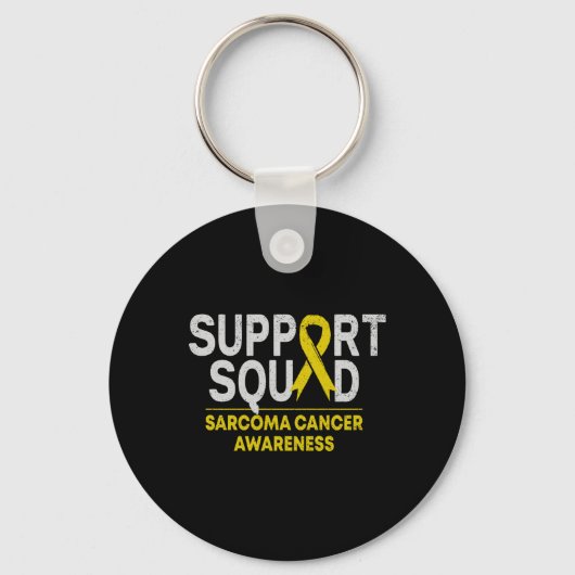 Support Squad Sarcoma Cancer Awareness Yellow Ribb Sleutelhanger (Voorkant)