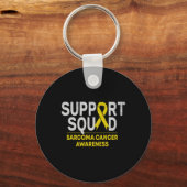 Support Squad Sarcoma Cancer Awareness Yellow Ribb Sleutelhanger (Voorkant)