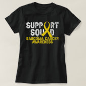 Support Squad Sarcoma Cancer Awareness Yellow Ribb T-shirt (Design voorkant)