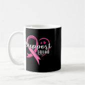 Support Squad Schattige Hart Borstkanker Bewustzij Koffiemok (Links)