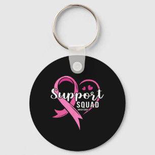 Support Squad Schattige Hart Borstkanker Bewustzij Sleutelhanger