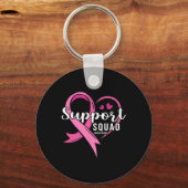 Support Squad Schattige Hart Borstkanker Bewustzij Sleutelhanger (Voorkant)