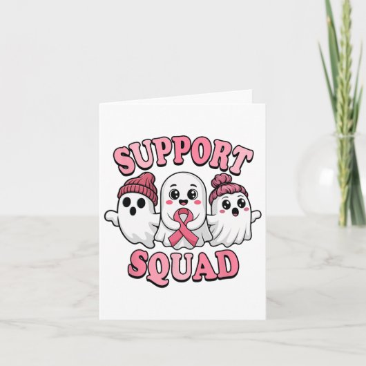 Support Squad Schattigee geesten Borstkanker Bewus Kaart (Voorkant)