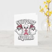 Support Squad Schattigee geesten Borstkanker Bewus Kaart (Gele Bloem)