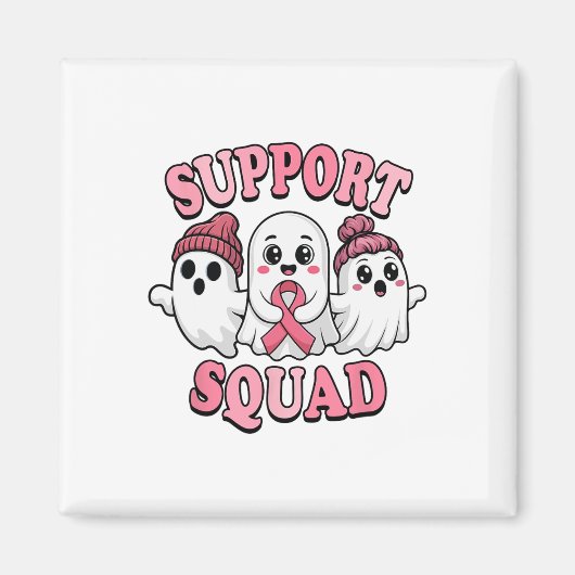 Support Squad Schattigee geesten Borstkanker Bewus Magneet (Voorkant)