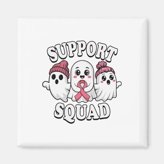 Support Squad Schattigee geesten Borstkanker Bewus Magneet (Voorkant)