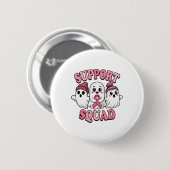 Support Squad Schattigee geesten Borstkanker Bewus Ronde Button 5,7 Cm (Voorkant /achterkant)