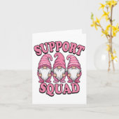 Support Squad Schattigee Roze Gnoom borstkanker Kaart (Gele Bloem)