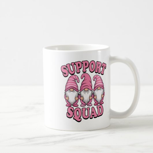 Support Squad Schattigee Roze Gnoom borstkanker Koffiemok (Rechts)