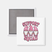 Support Squad Schattigee Roze Gnoom borstkanker Magneet (Voorkant / Achterkant)