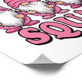 Support Squad Schattigee Roze Gnoom borstkanker Poster (Hoek)