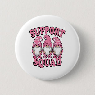 Support Squad Schattigee Roze Gnoom borstkanker Ronde Button 5,7 Cm