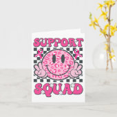 Support Squad Smile Face Pink Borstkanker Aware Kaart (Gele Bloem)