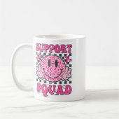 Support Squad Smile Face Pink Borstkanker Aware Koffiemok (Links)