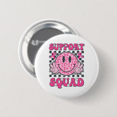 Support Squad Smile Face Pink Borstkanker Aware Ronde Button 5,7 Cm (Voorkant /achterkant)