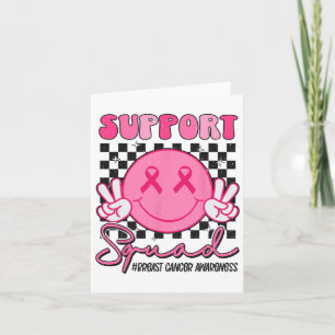 Support Squad Smile Gezicht Borstkanker Bewustzijn Kaart