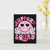 Support Squad Smile Gezicht Borstkanker Bewustzijn Kaart (Gele Bloem)