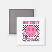 Support Squad Smile Gezicht Borstkanker Bewustzijn Magneet (Voorkant / Achterkant)
