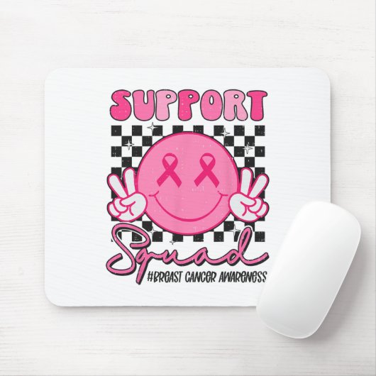 Support Squad Smile Gezicht Borstkanker Bewustzijn Muismat (Met muis)