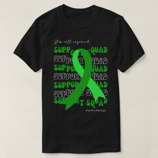 Support Squad Stamcel Onderzoek Awareness Ribbon T-shirt (Design voorkant)
