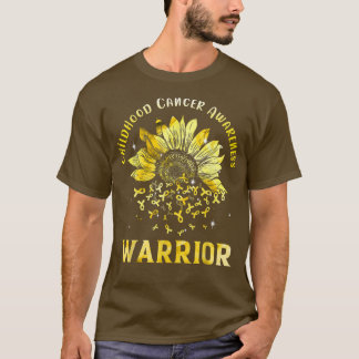 Support Squad Sunflower Gold Ribbon Childhood Canc T-shirt