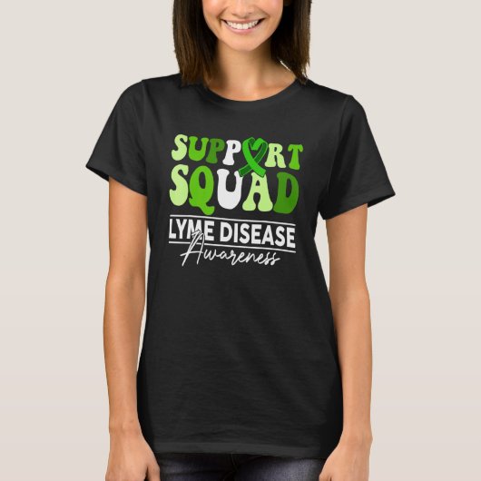 Support Squad Sunflower Hair Lyme Disease Awarenes T-shirt (Voorkant)