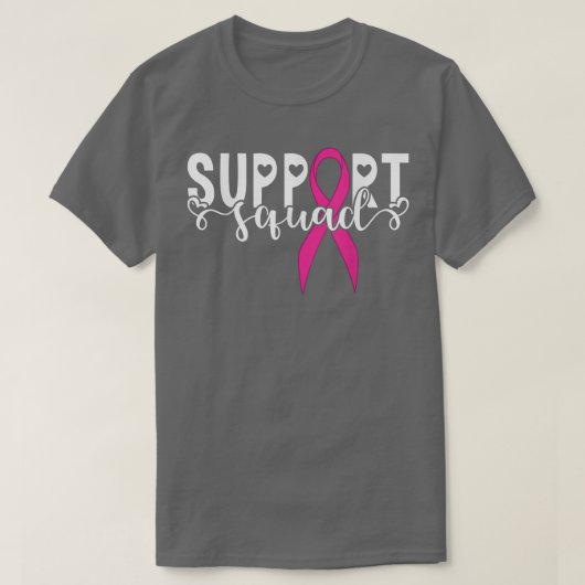 Support Squad Survivor Warrior Pink Ribbon Breast T-shirt (Design voorkant)