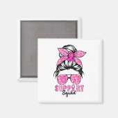 Support Squad Team Breast Cancer Awareness Warrior Magneet (Voorkant / Achterkant)