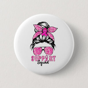 Support Squad Team Breast Cancer Awareness Warrior Ronde Button 5,7 Cm
