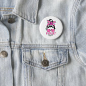 Support Squad Team Breast Cancer Awareness Warrior Ronde Button 5,7 Cm (In situ)