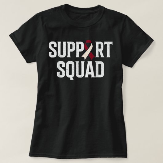 Support Squad Throat oral Head & Neck Cancer Aware T-shirt (Design voorkant)