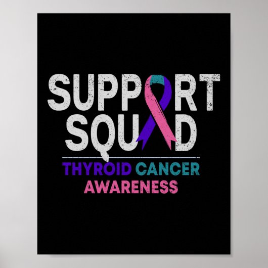 Support Squad Thyroid Cancer Awareness Month Ribbo Poster (Voorkant)