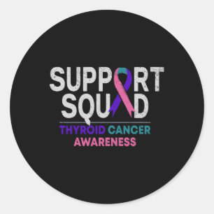 Support Squad Thyroid Cancer Awareness Month Ribbo Ronde Sticker