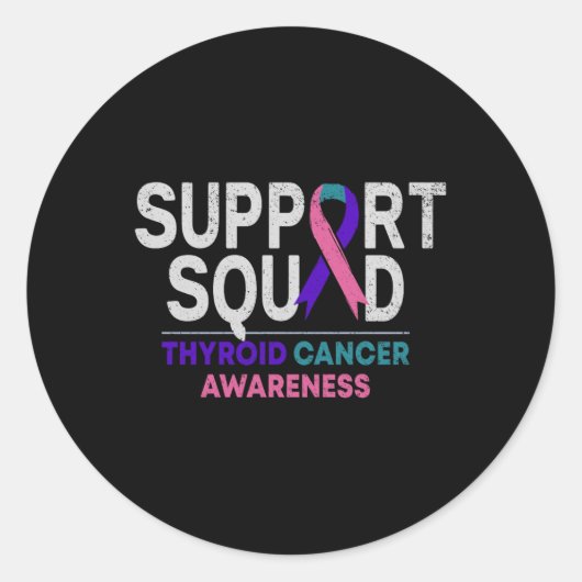 Support Squad Thyroid Cancer Awareness Month Ribbo Ronde Sticker (Voorkant)