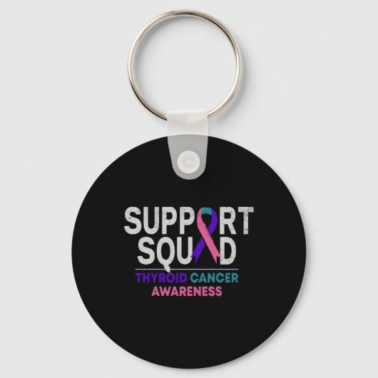 Support Squad Thyroid Cancer Awareness Month Ribbo Sleutelhanger (Voorkant)