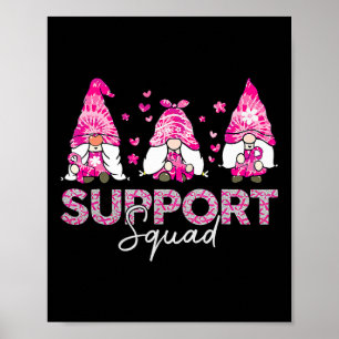 Support Squad Tie Dye Gnome Borstkanker Awarenes Poster