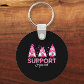 Support Squad Tie Dye Gnome Borstkanker Awarenes Sleutelhanger (Voorkant)