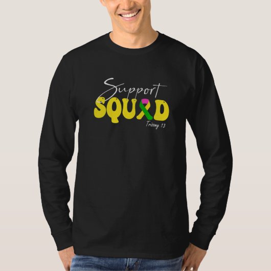 Support Squad Trisomy 13 Awareness Yellow & Green  T-shirt (Voorkant)