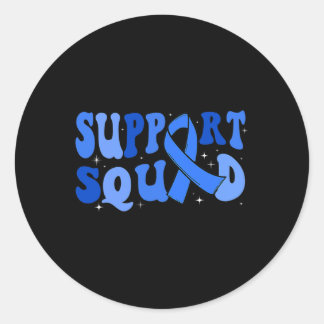 Support Squad Type 1 Diabetes Awareness T1D Blue R Ronde Sticker