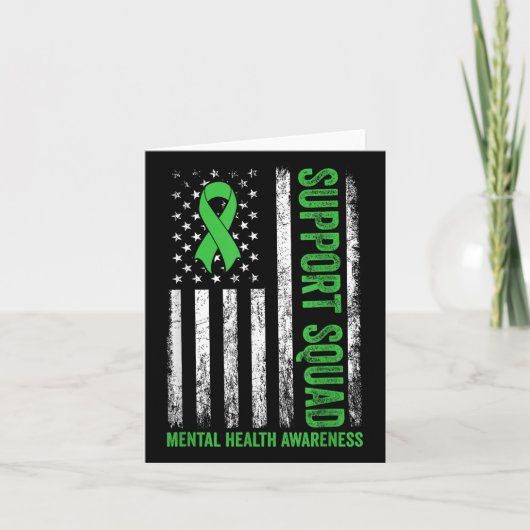 Support Squad Vlag Vlag Geestelijke Gezondheid Bew Kaart (Voorkant)