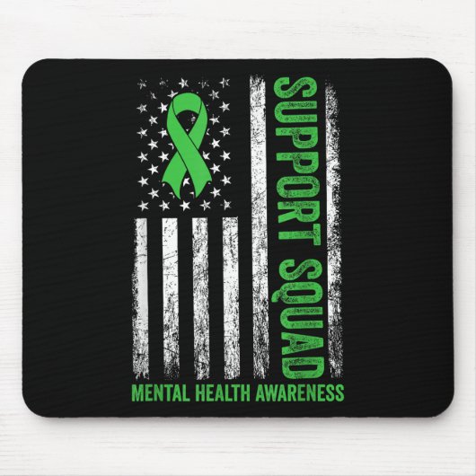 Support Squad Vlag Vlag Geestelijke Gezondheid Bew Muismat (Voorkant)