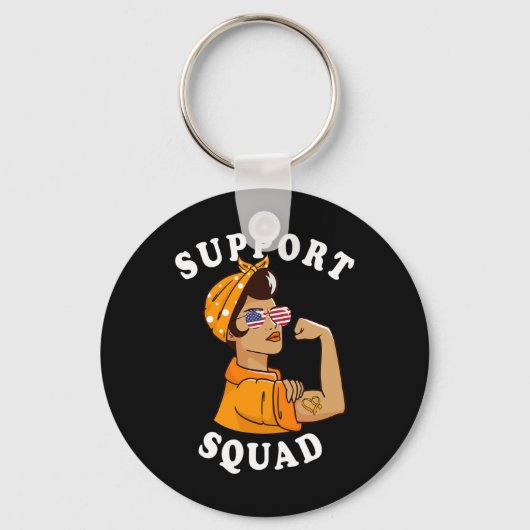 Support Squad Vrouw Zonnebril voor Leukemie Awaren Sleutelhanger (Voorkant)