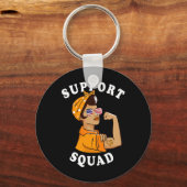 Support Squad Vrouw Zonnebril voor Leukemie Awaren Sleutelhanger (Voorkant)