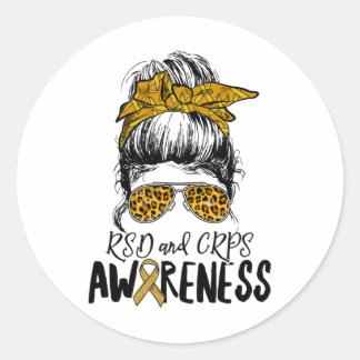Support Squad Vrouwen Leopard Messy Bun RSD en CRP Ronde Sticker