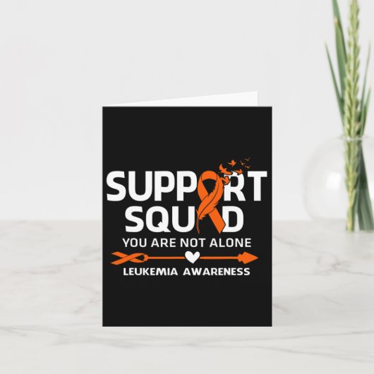 Support Squad Warrior Leukemia Awareness Feather Kaart (Voorkant)