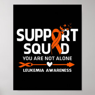 Support Squad Warrior Leukemia Awareness Feather Poster
