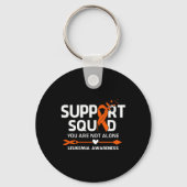 Support Squad Warrior Leukemia Awareness Feather Sleutelhanger (Voorkant)