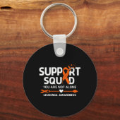 Support Squad Warrior Leukemia Awareness Feather Sleutelhanger (Voorkant)