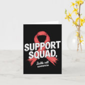 Support Squad Warrior Sickle Cell Awareness Vrouwe Kaart (Gele Bloem)