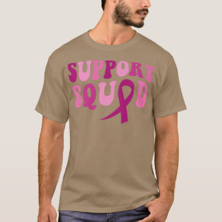 Support Squad Wavy Breast Cancer for Women Girl R T-shirt